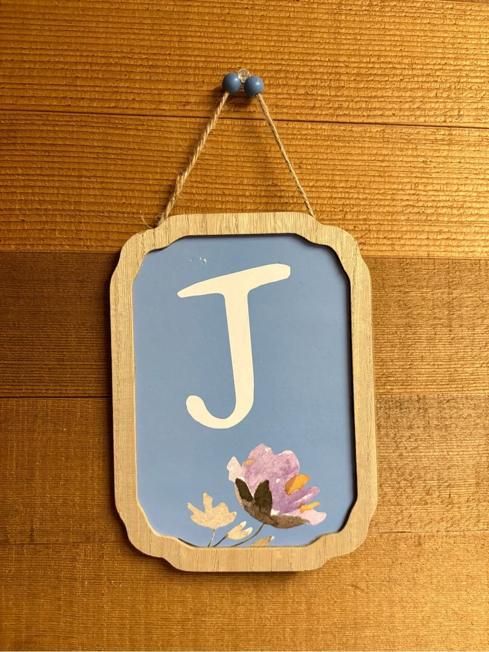 Wooden Letter B Floral Wall Hanging Rustic Nursery Monogram Decor